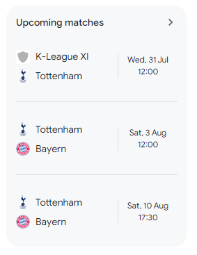 Tottenham Hotspur F.C. next 2024 preseason matches